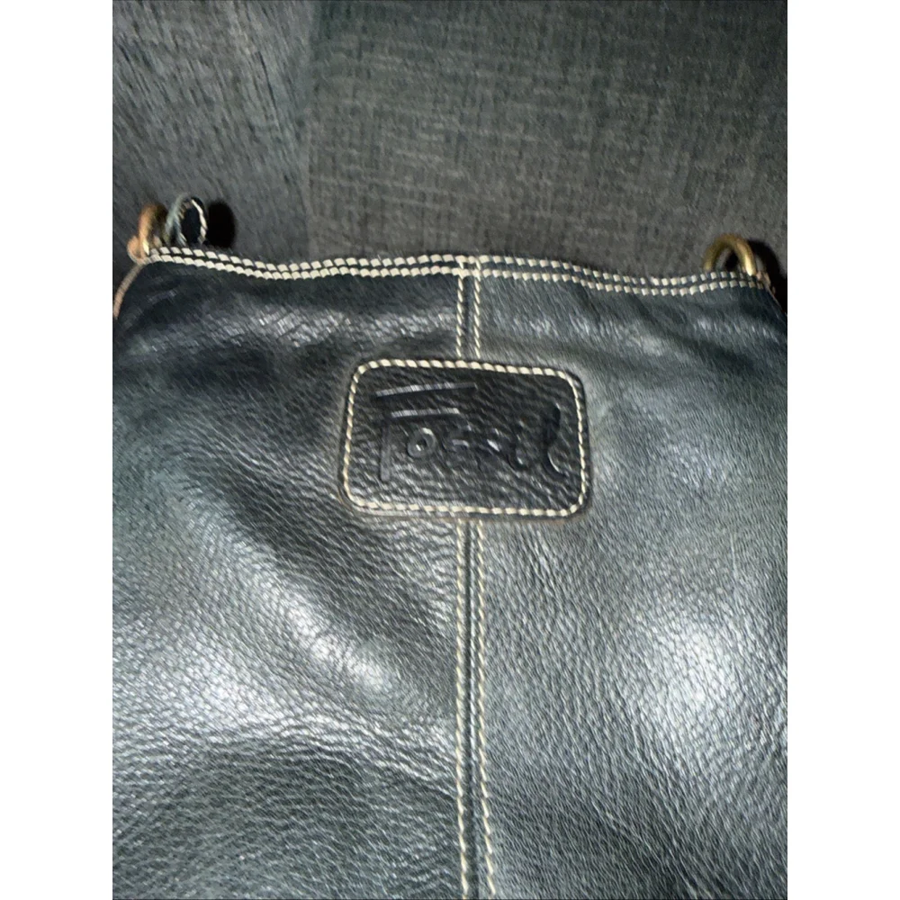 Fossil Black Pebbled Leather Small Crossbody